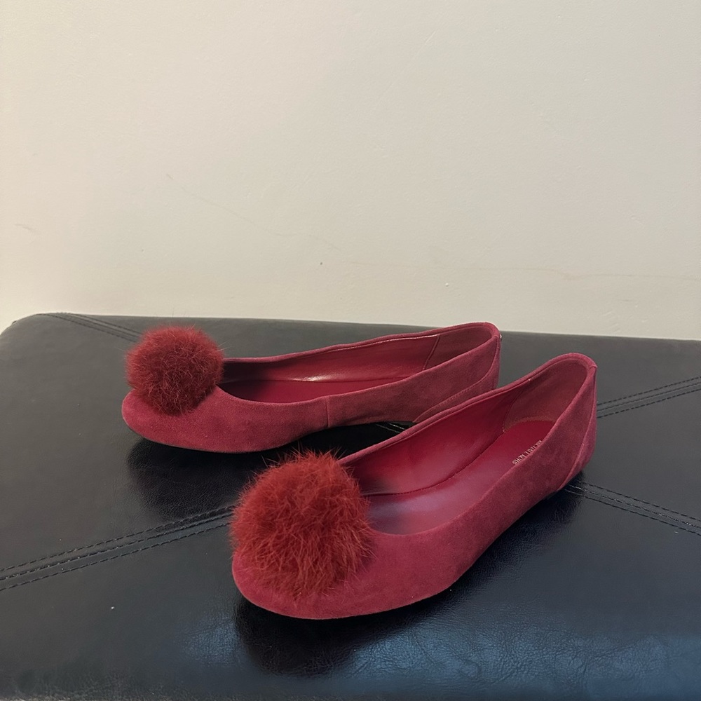 Michael Kors Remi Suede Ballet Flat with Fur Trim